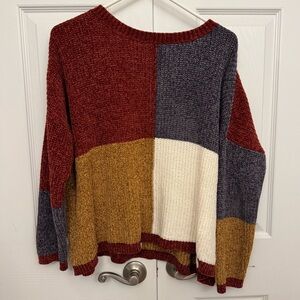 She + Sky Multicolor Block Sweater